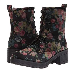 Madden Girl Floral combat boots fake dr. Marten